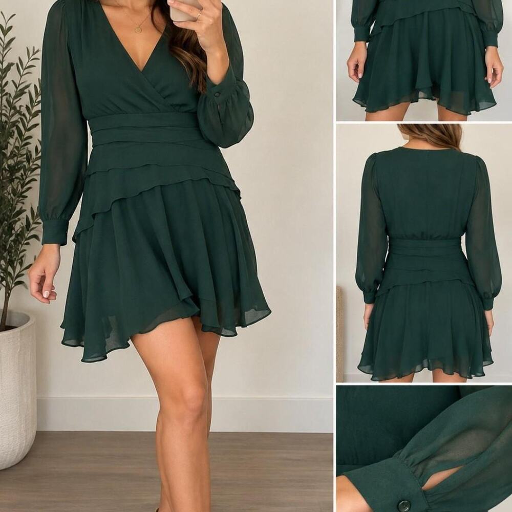 Haute hippie emerald green silk